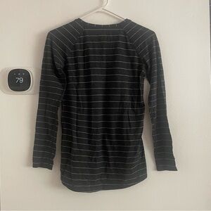 lululemon athletica grey and White Striped Long Sleeve Tee size 2